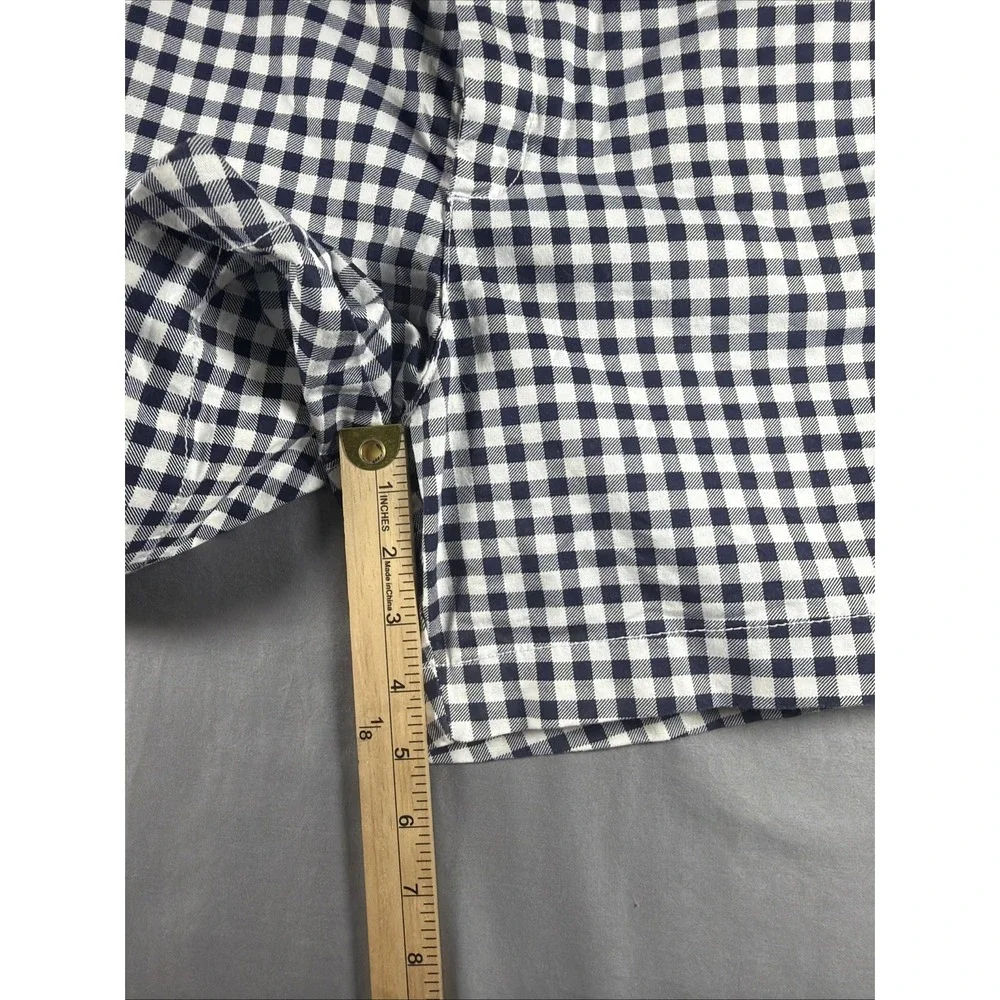 Mid-Rise Shorts 12 Womens Old Navy Everyday Navy Blue Gingham Check Stretch